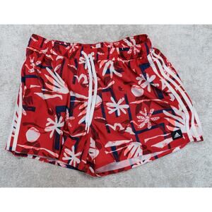 Adidas Floral CLX Swim Shorts Trunks Red White Blue Mens Size XL